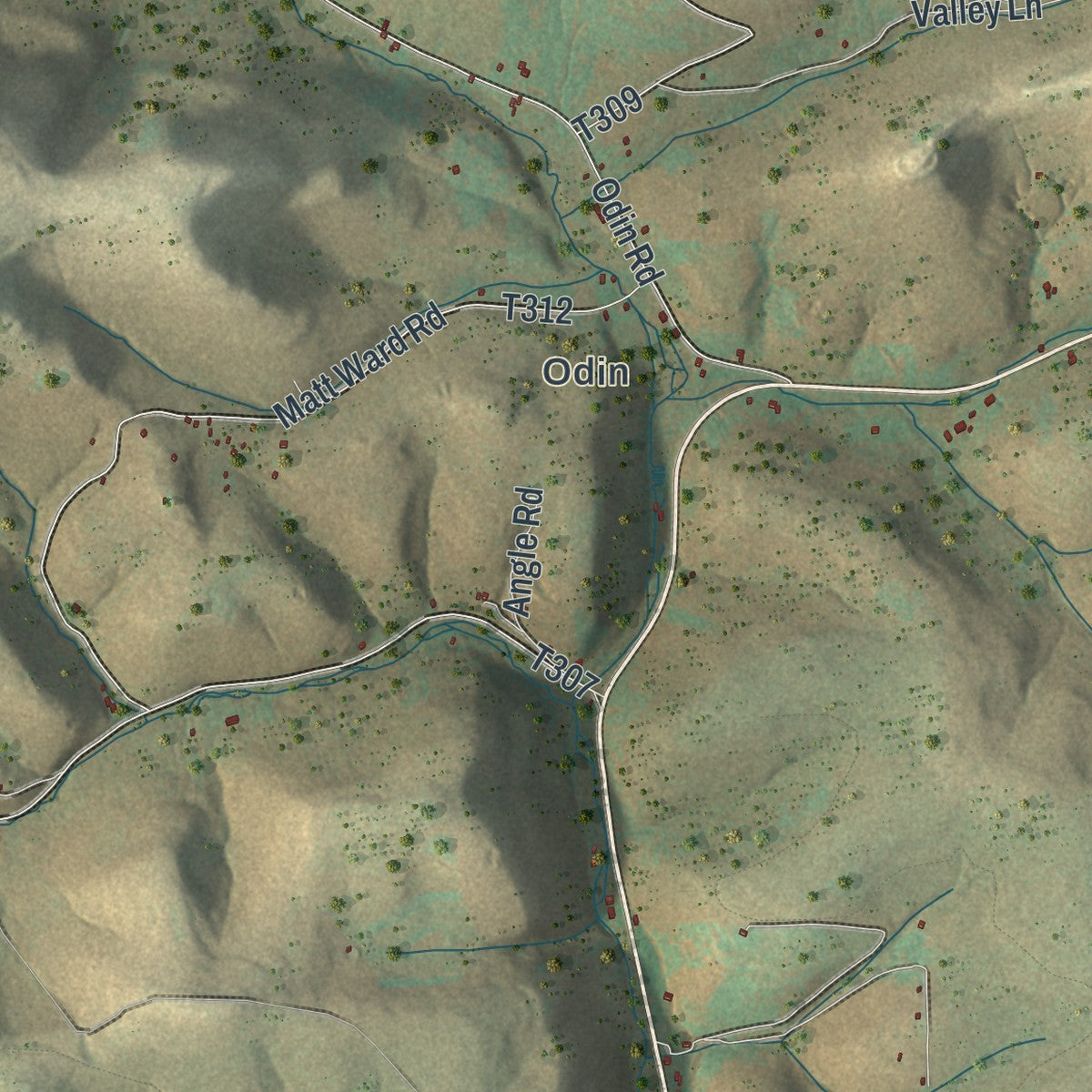 Second close-up of the map of Keating, Potter County, Pennsylvania print showing more streets and buildings