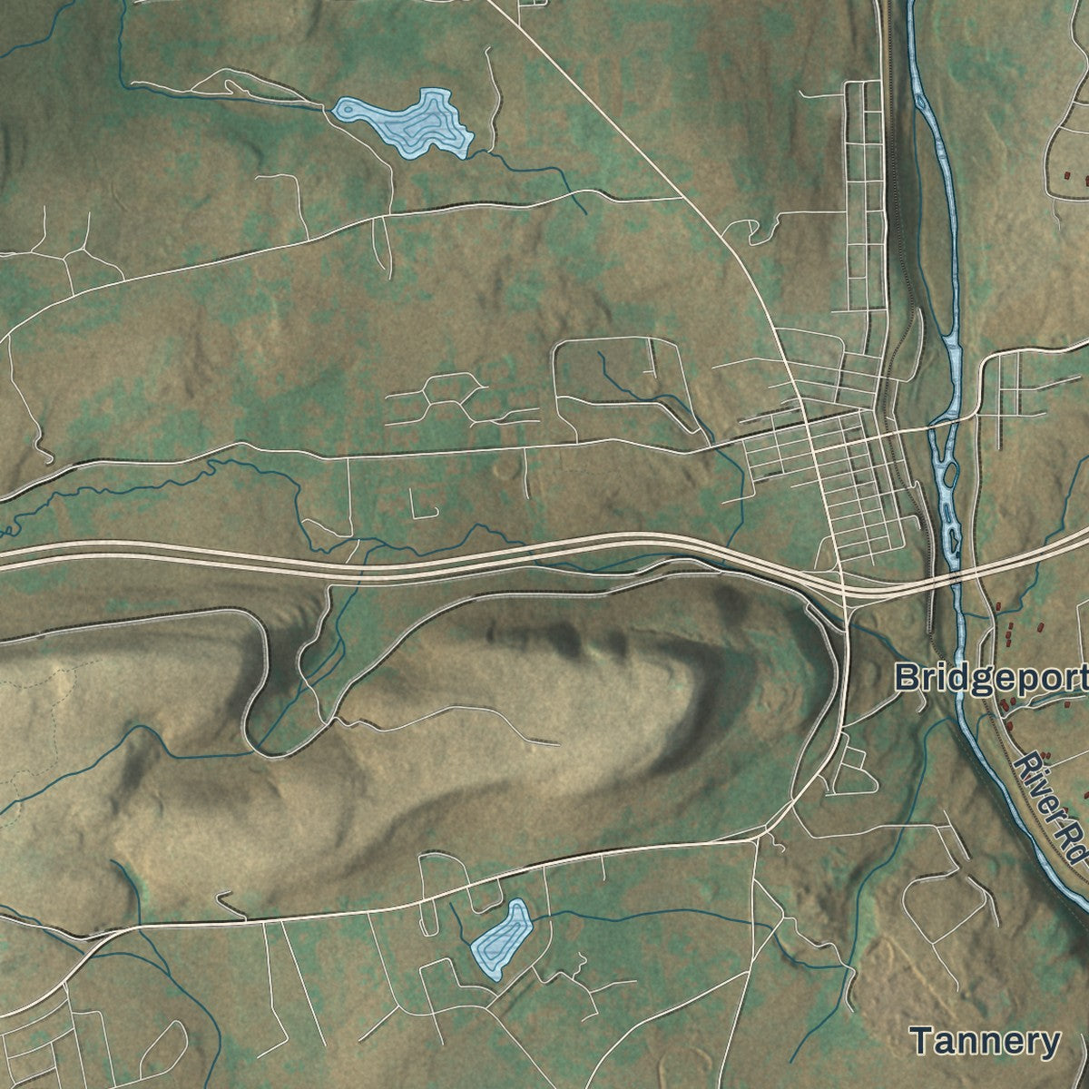Second close-up of the map of Kidder, Pennsylvania print showing more streets and buildings