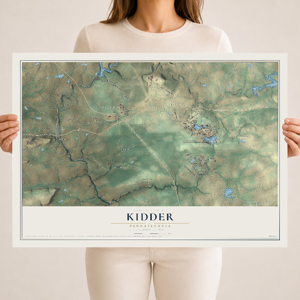 Map of Kidder, Pennsylvania, 18 x 24 inch unframed archival matte print