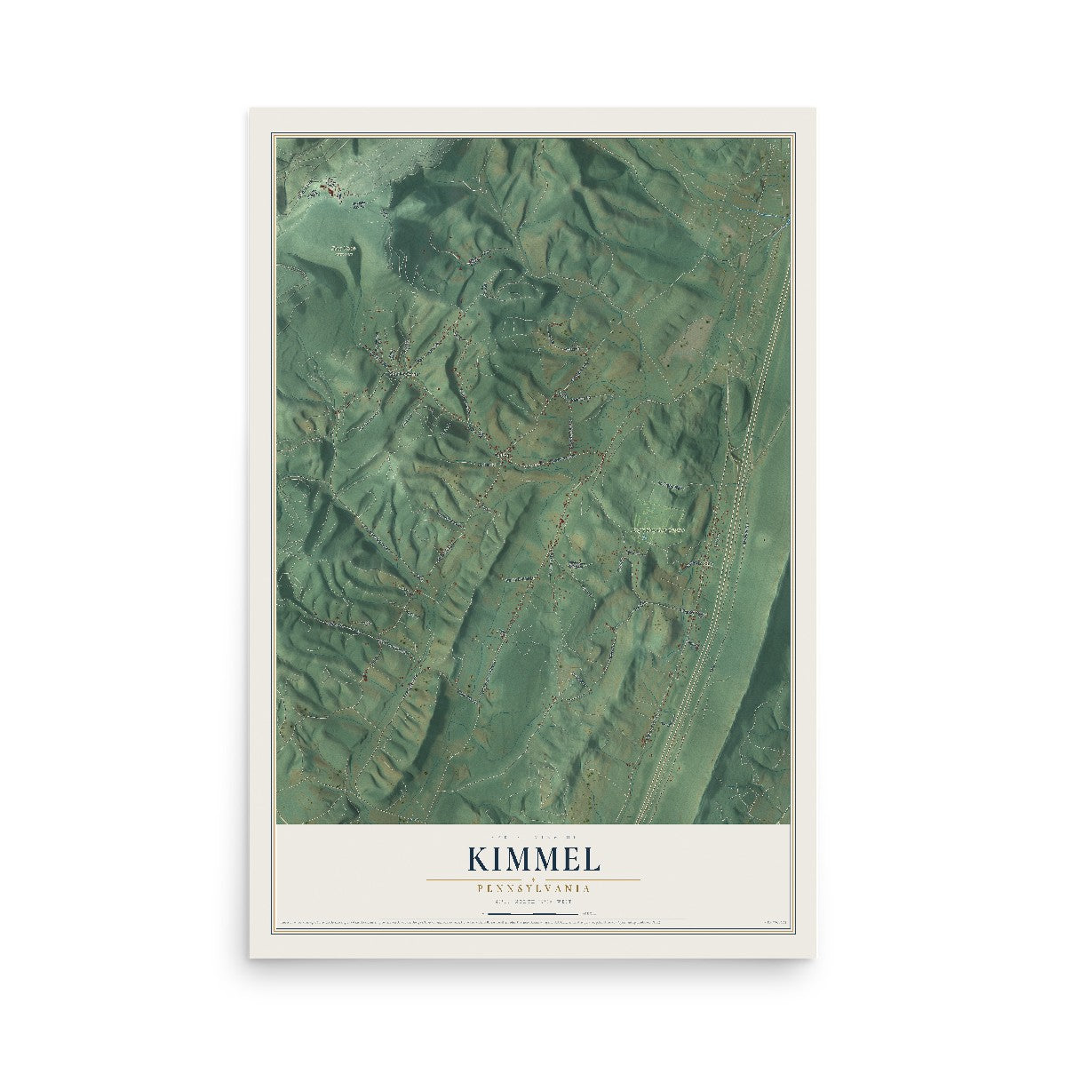 Map of Kimmel, Pennsylvania, 12 x 18 inch unframed archival matte print