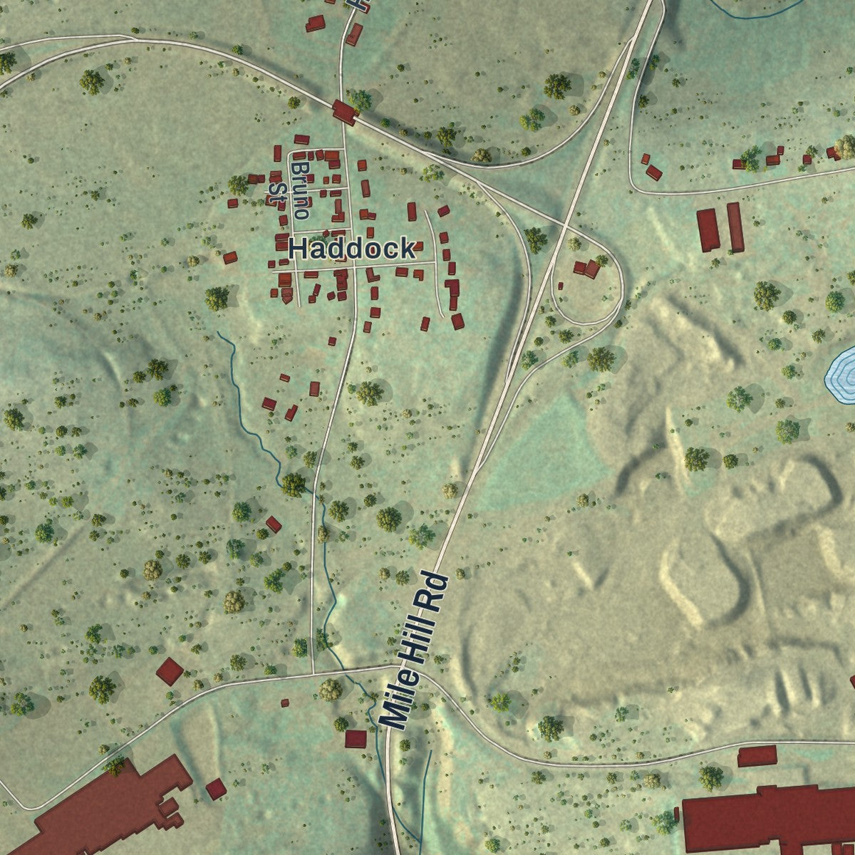 Second close-up of the map of Kline, Pennsylvania print showing more streets and buildings