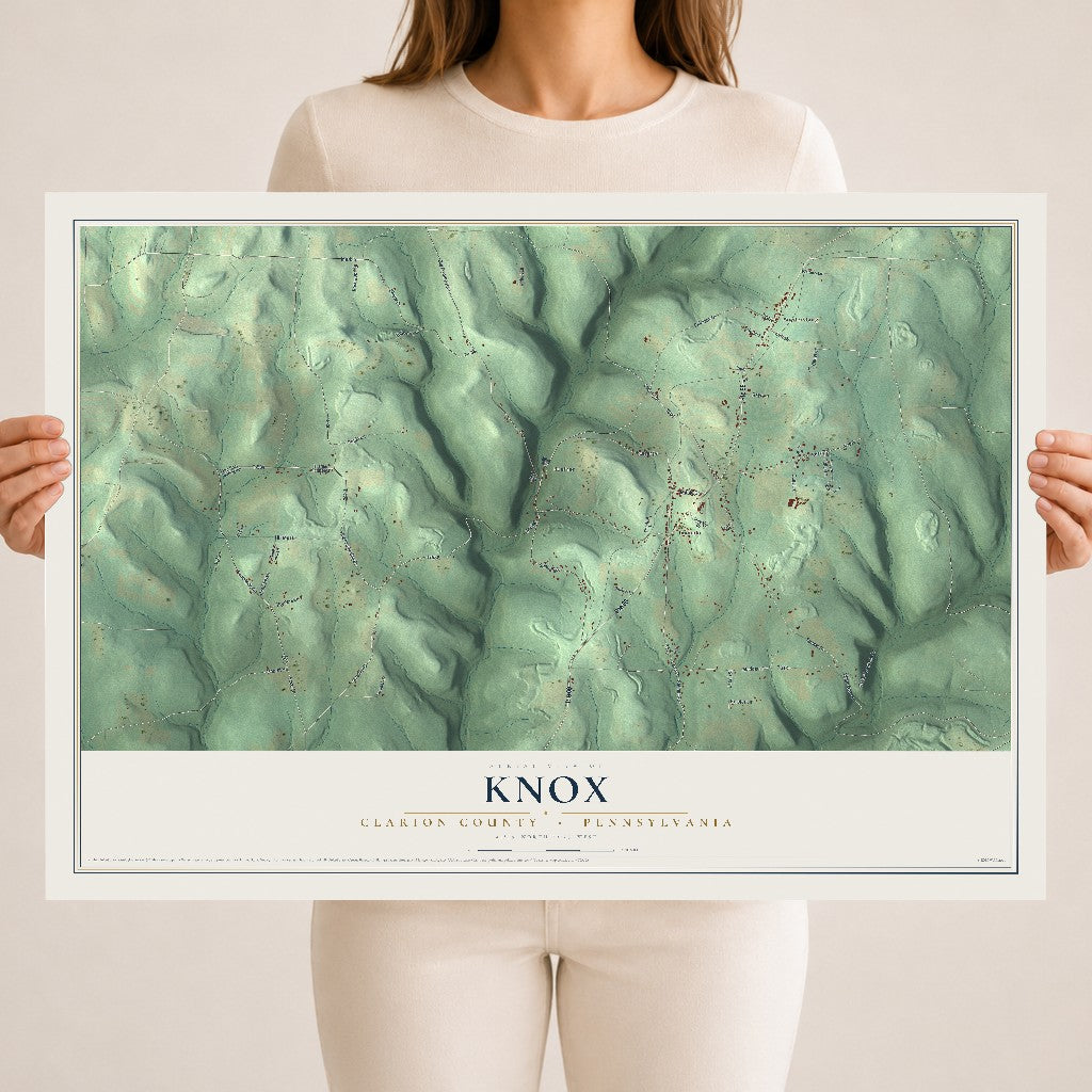 Map of Knox, Clarion County, Pennsylvania, 18 x 24 inch unframed archival matte print