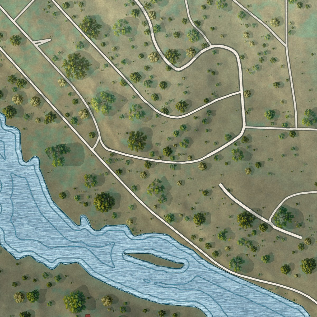 Close-up of the map of Lake Wallenpaupack Estates, Pennsylvania print showing street and building detail
