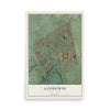 Map of Lansdowne, Pennsylvania, 12 x 18 inch unframed archival matte print