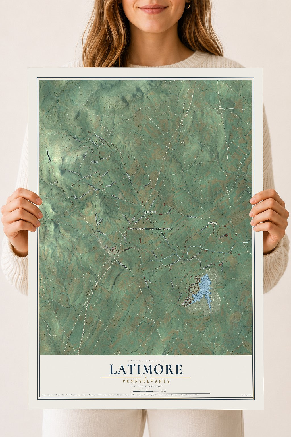 Map of Latimore, Pennsylvania, 18 x 24 inch unframed archival matte print