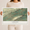 Map of Lausanne, Pennsylvania, 12 x 18 inch unframed archival matte print