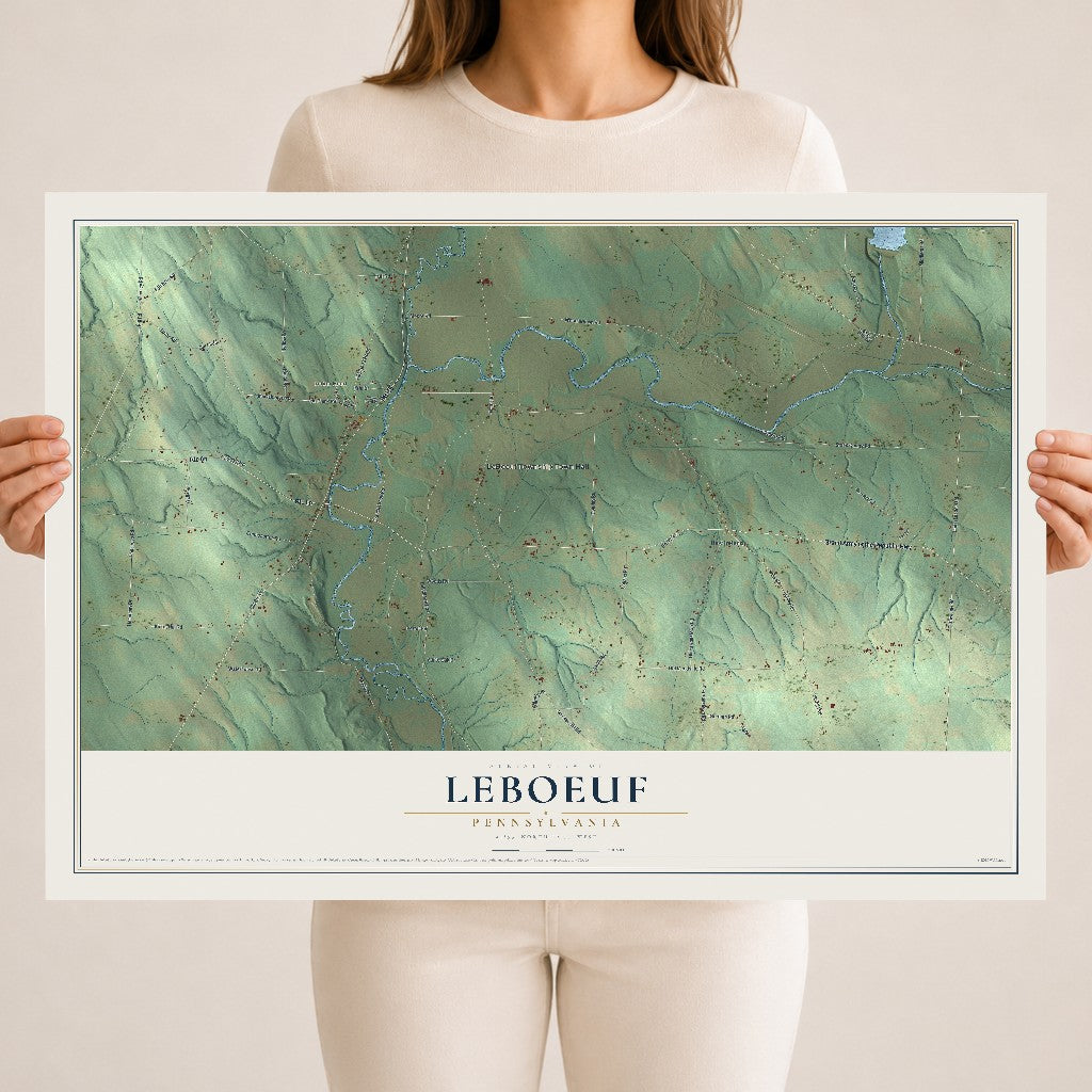 Map of LeBoeuf, Pennsylvania, 18 x 24 inch unframed archival matte print