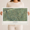 Map of Lehigh, Northampton County, Pennsylvania, 12 x 18 inch unframed archival matte print