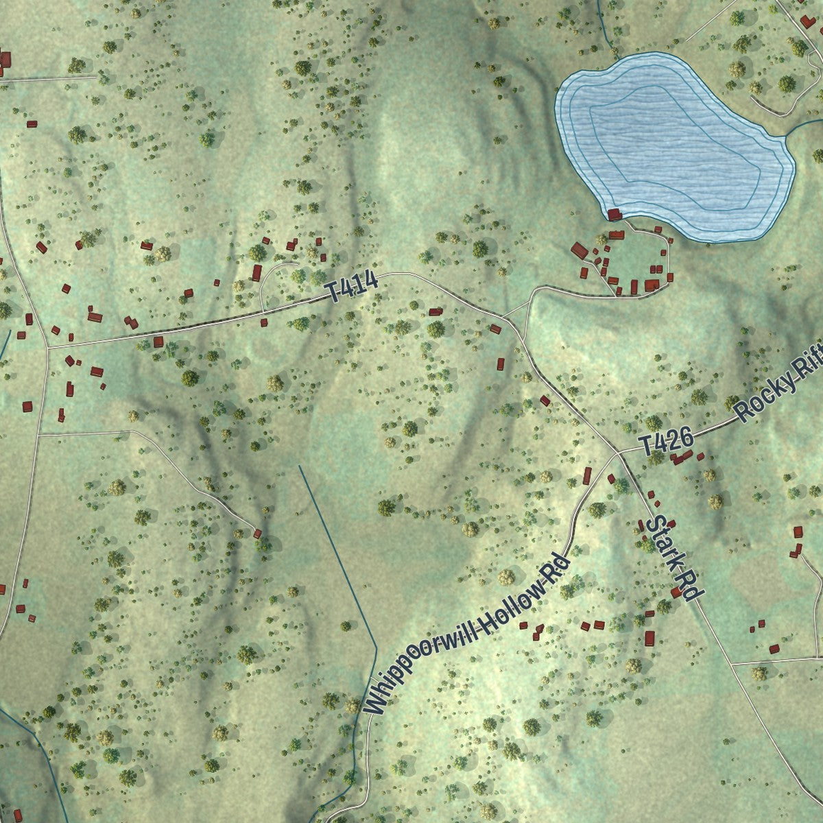 Second close-up of the map of Lemon, Pennsylvania print showing more streets and buildings