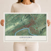 Map of Lewistown, Pennsylvania, 12 x 18 inch unframed archival matte print