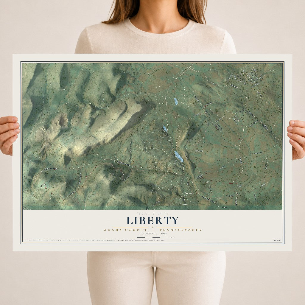 Map of Liberty, Adams County, Pennsylvania, 18 x 24 inch unframed archival matte print