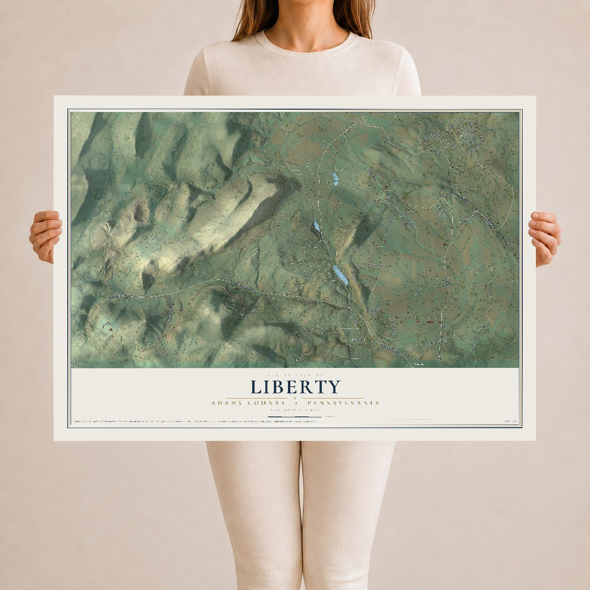 Map of Liberty, Adams County, Pennsylvania, 24 x 36 inch unframed archival matte print