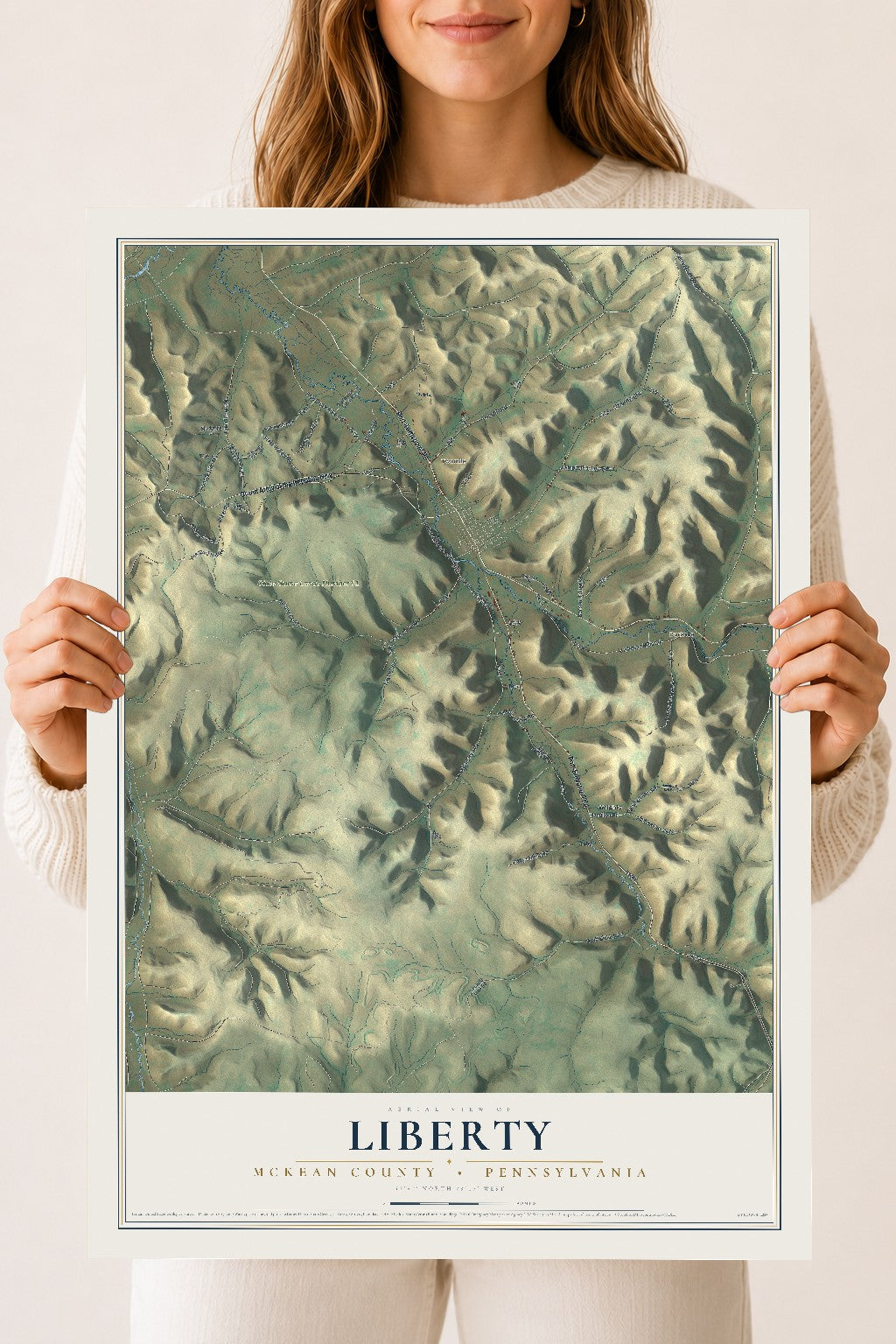 Map of Liberty, McKean County, Pennsylvania, 18 x 24 inch unframed archival matte print