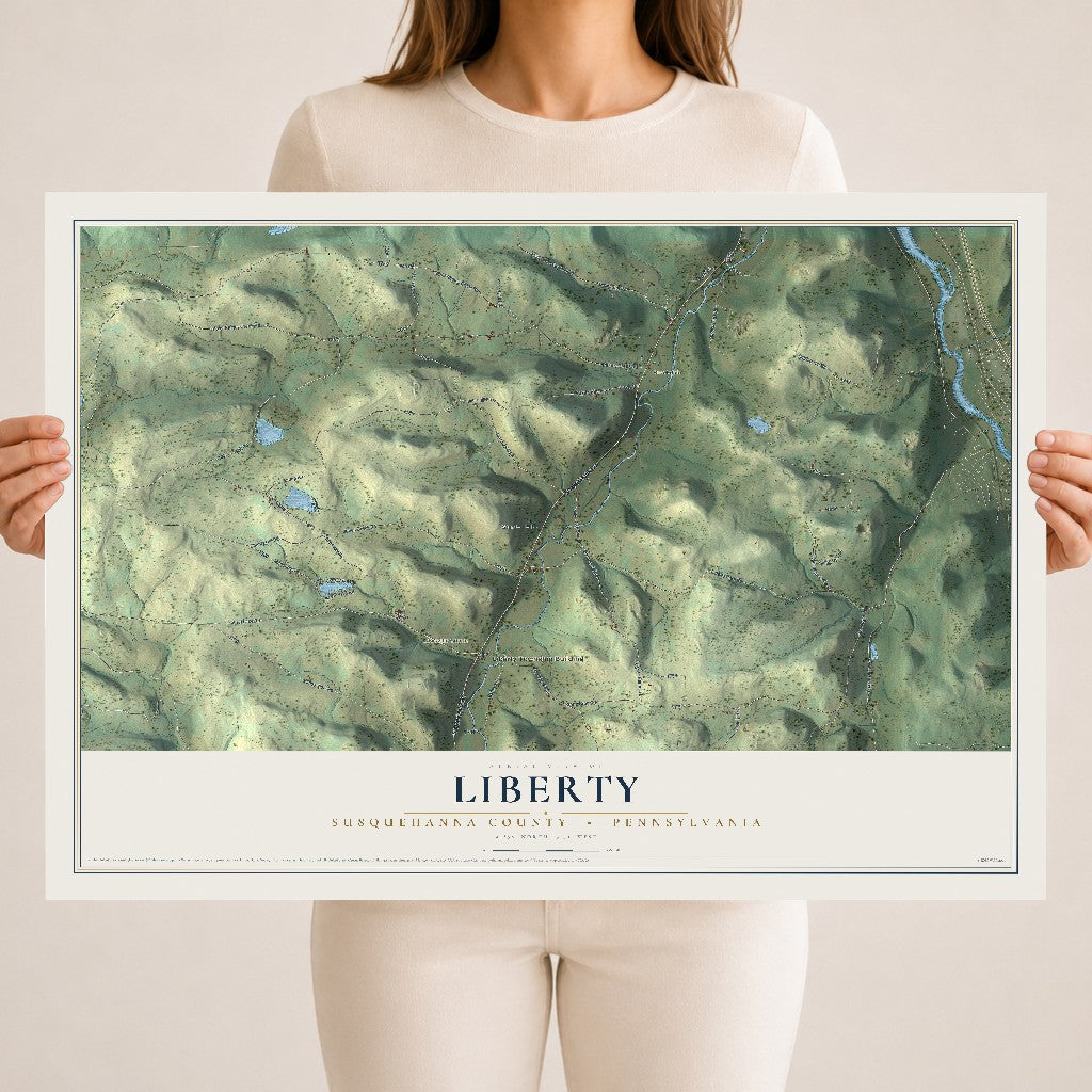 Map of Liberty, Susquehanna County, Pennsylvania, 18 x 24 inch unframed archival matte print
