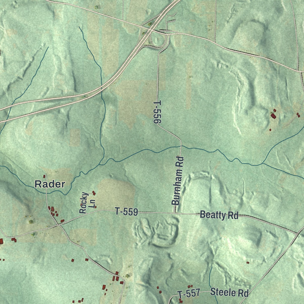 Close-up of the map of Limestone, Clarion County, Pennsylvania print showing street and building detail