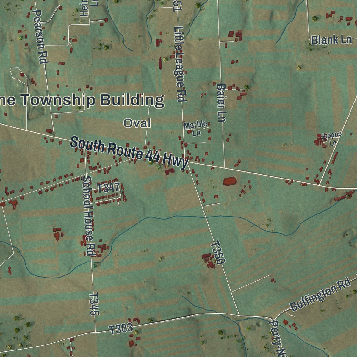 Second close-up of the map of Limestone, Lycoming County, Pennsylvania print showing more streets and buildings