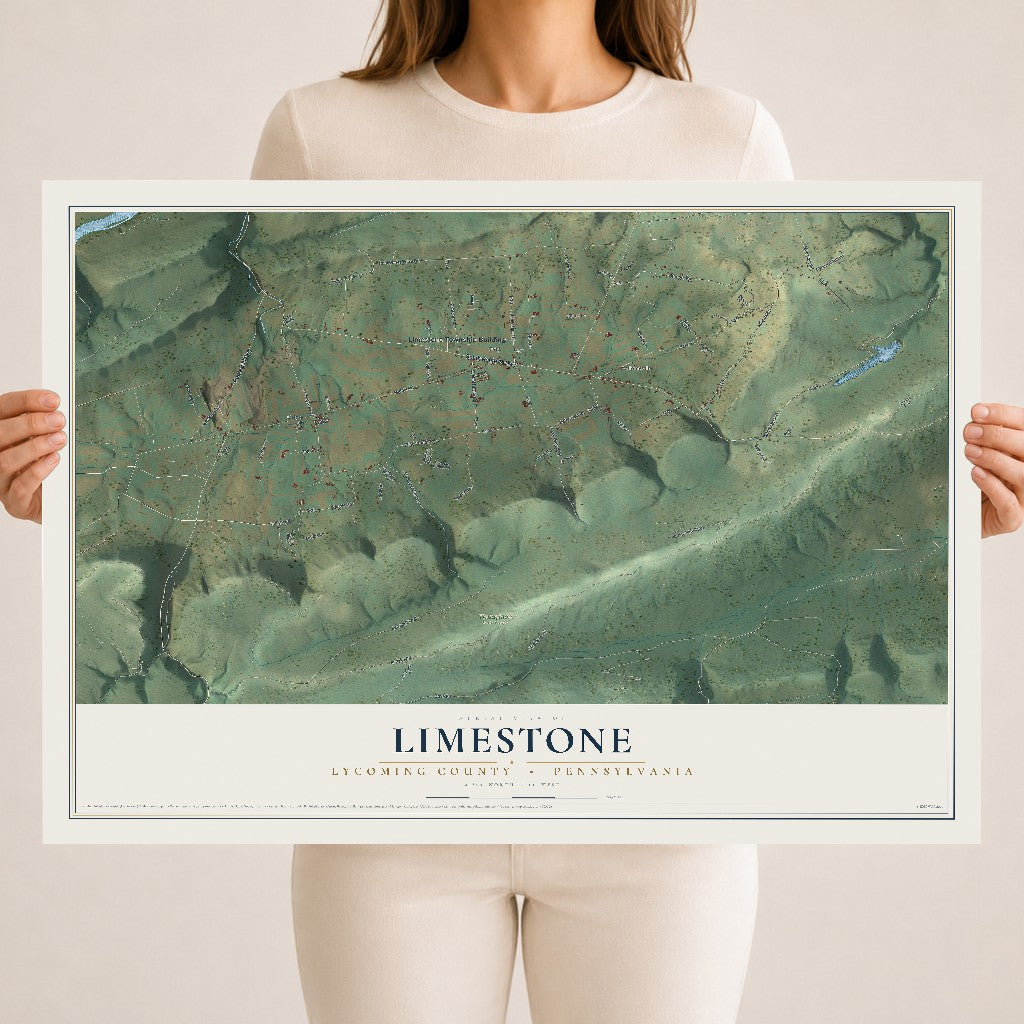 Map of Limestone, Lycoming County, Pennsylvania, 18 x 24 inch unframed archival matte print