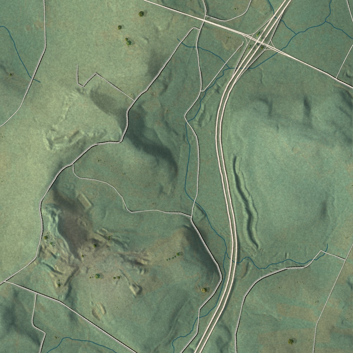 Second close-up of the map of Lincoln, Somerset County, Pennsylvania print showing more streets and buildings
