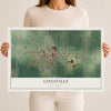 Map of Linesville, Pennsylvania, 12 x 18 inch unframed archival matte print