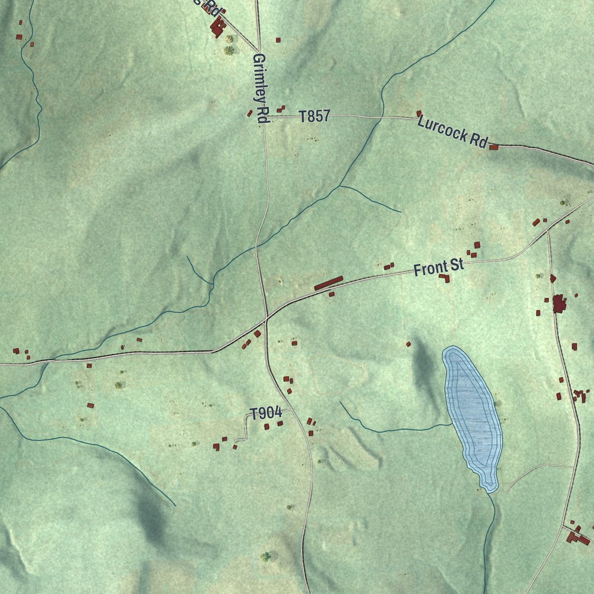 Close-up of the map of Litchfield, Pennsylvania print showing street and building detail