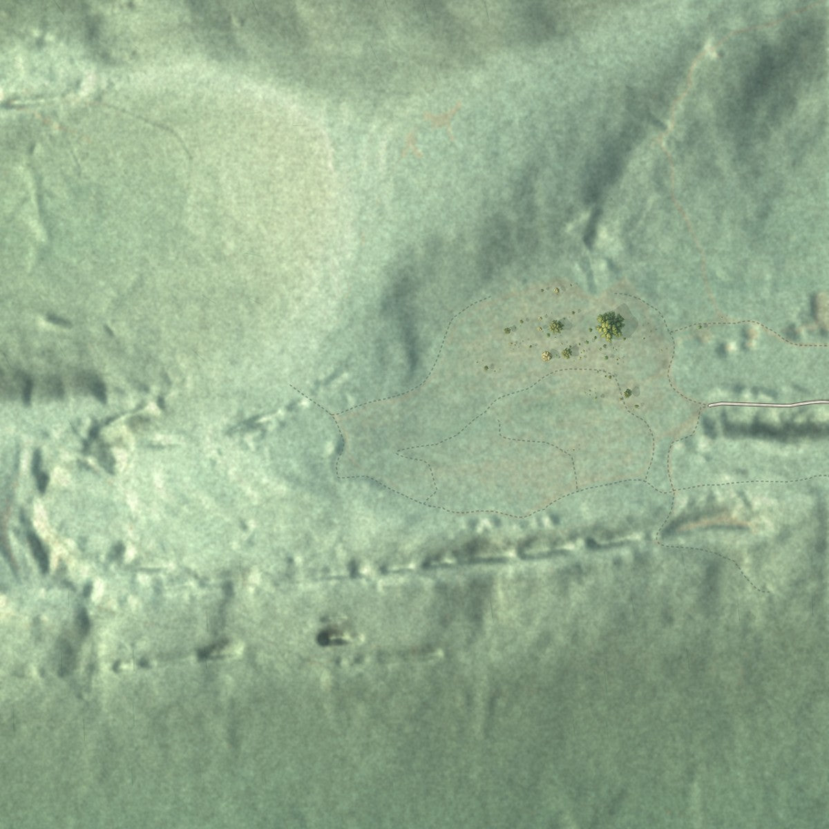 Second close-up of the map of Little Mahanoy, Pennsylvania print showing more streets and buildings