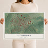 Map of Littlestown, Pennsylvania, 12 x 18 inch unframed archival matte print
