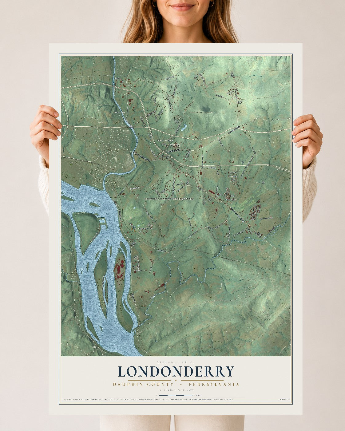 Map of Londonderry, Dauphin County, Pennsylvania, 24 x 36 inch unframed archival matte print