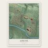 Lorane, Pennsylvania map print, the full design