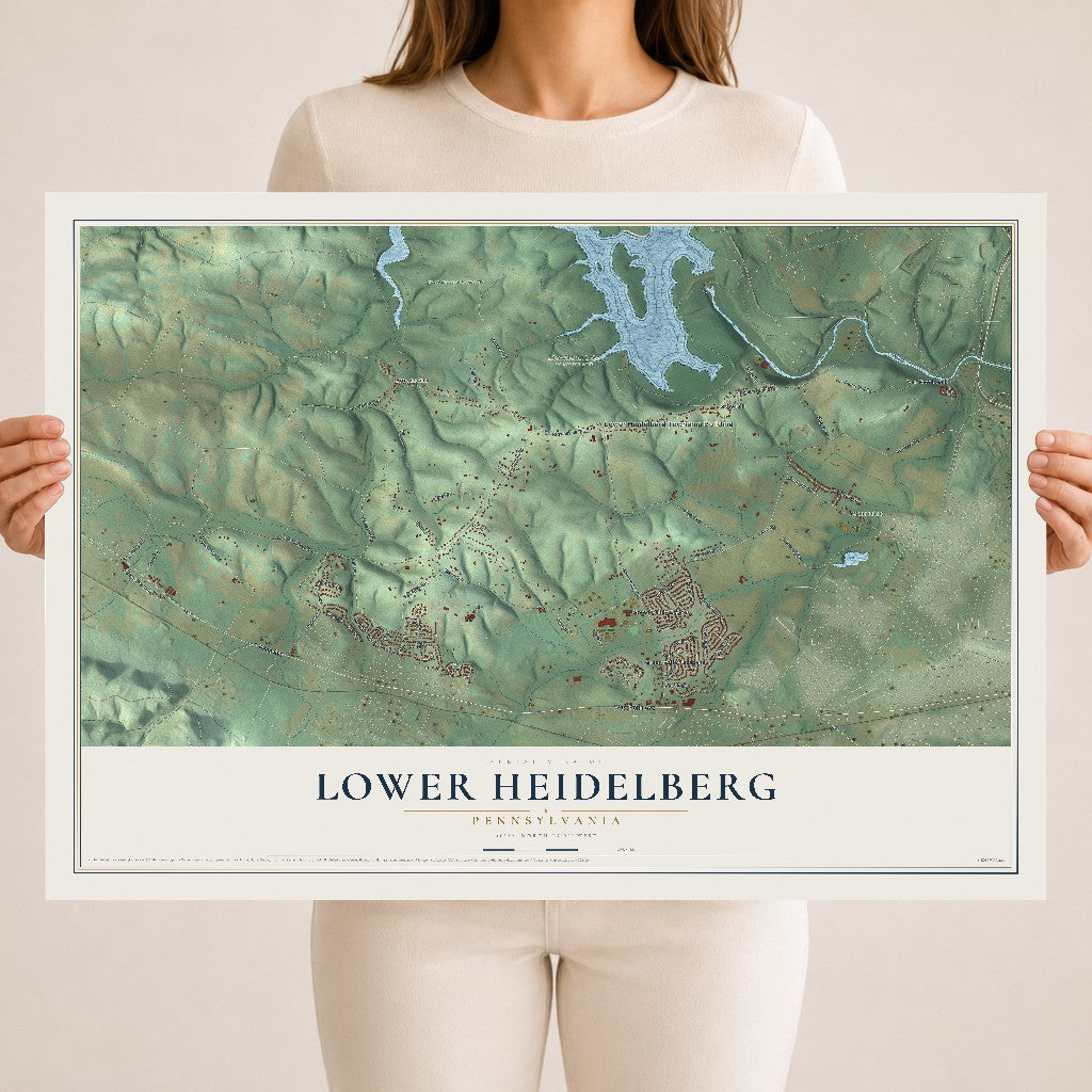 Map of Lower Heidelberg, Pennsylvania, 18 x 24 inch unframed archival matte print