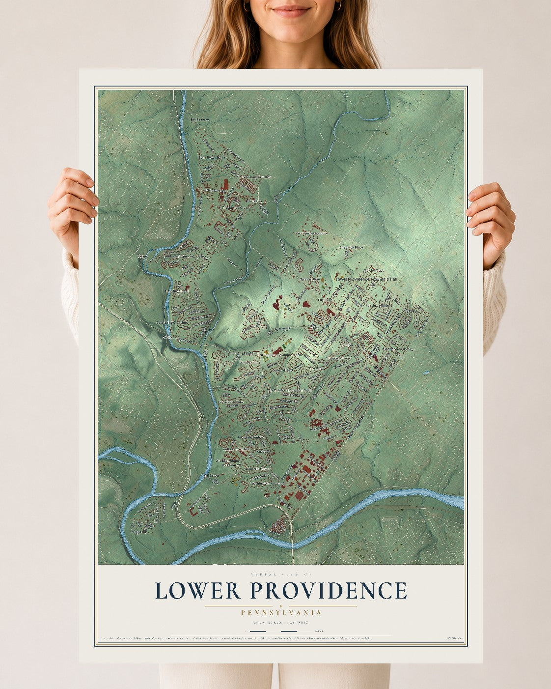 Map of Lower Providence, Pennsylvania, 24 x 36 inch unframed archival matte print