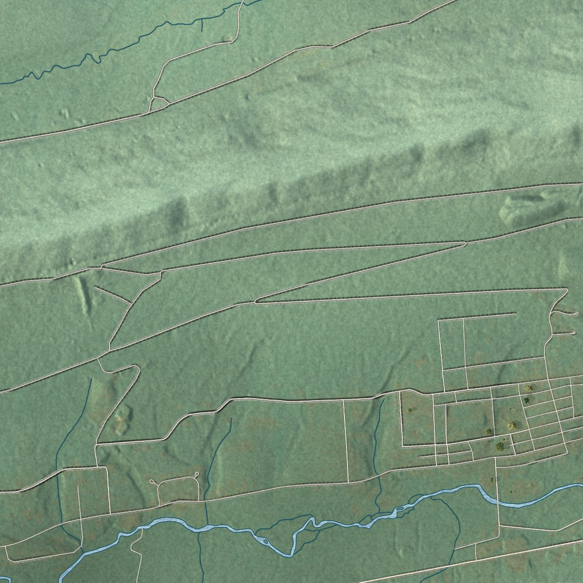 Second close-up of the map of Lykens, Dauphin County, Pennsylvania print showing more streets and buildings