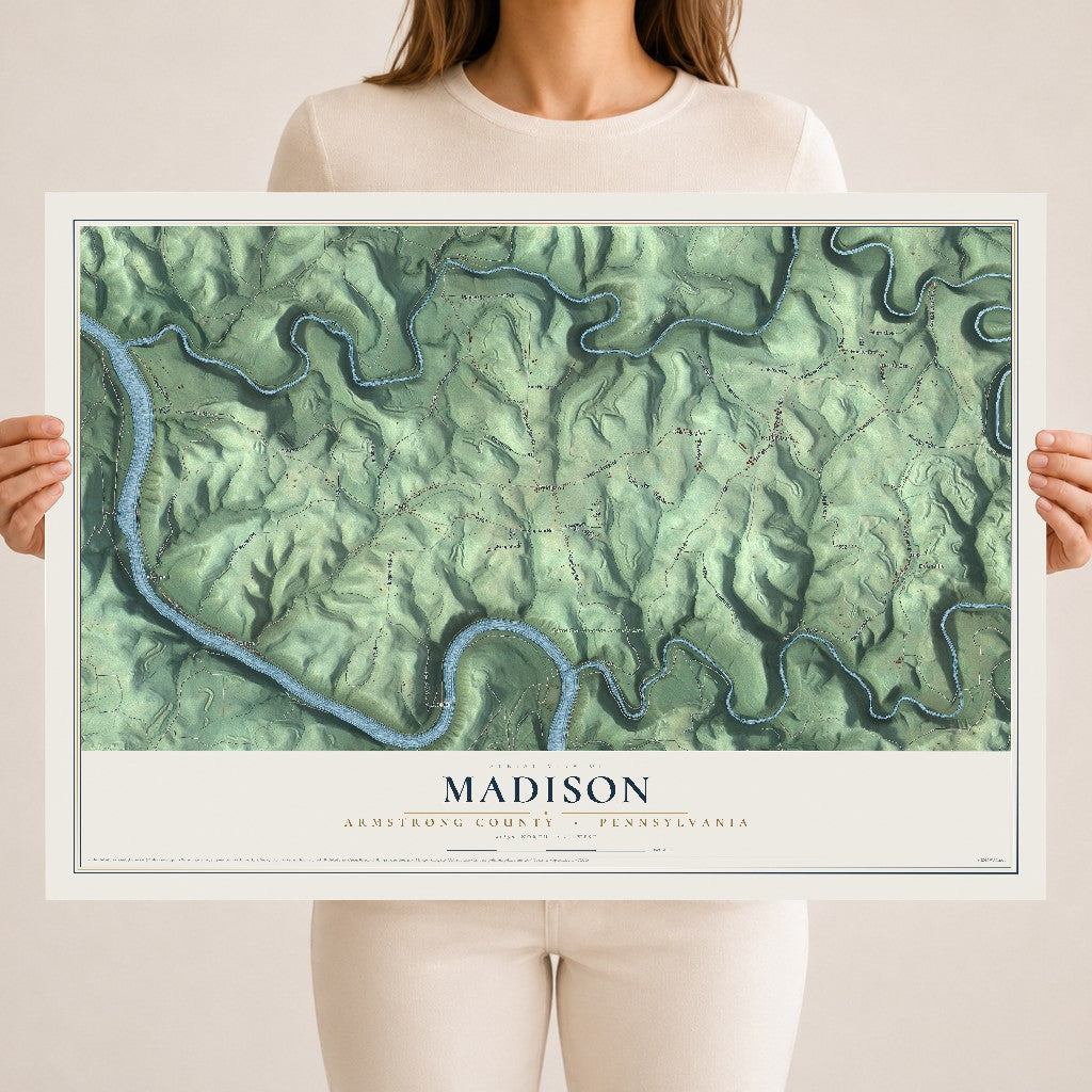 Map of Madison, Armstrong County, Pennsylvania, 18 x 24 inch unframed archival matte print