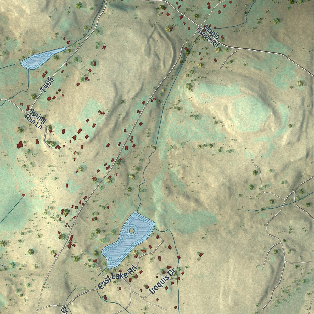 Second close-up of the map of Madison, Lackawanna County, Pennsylvania print showing more streets and buildings