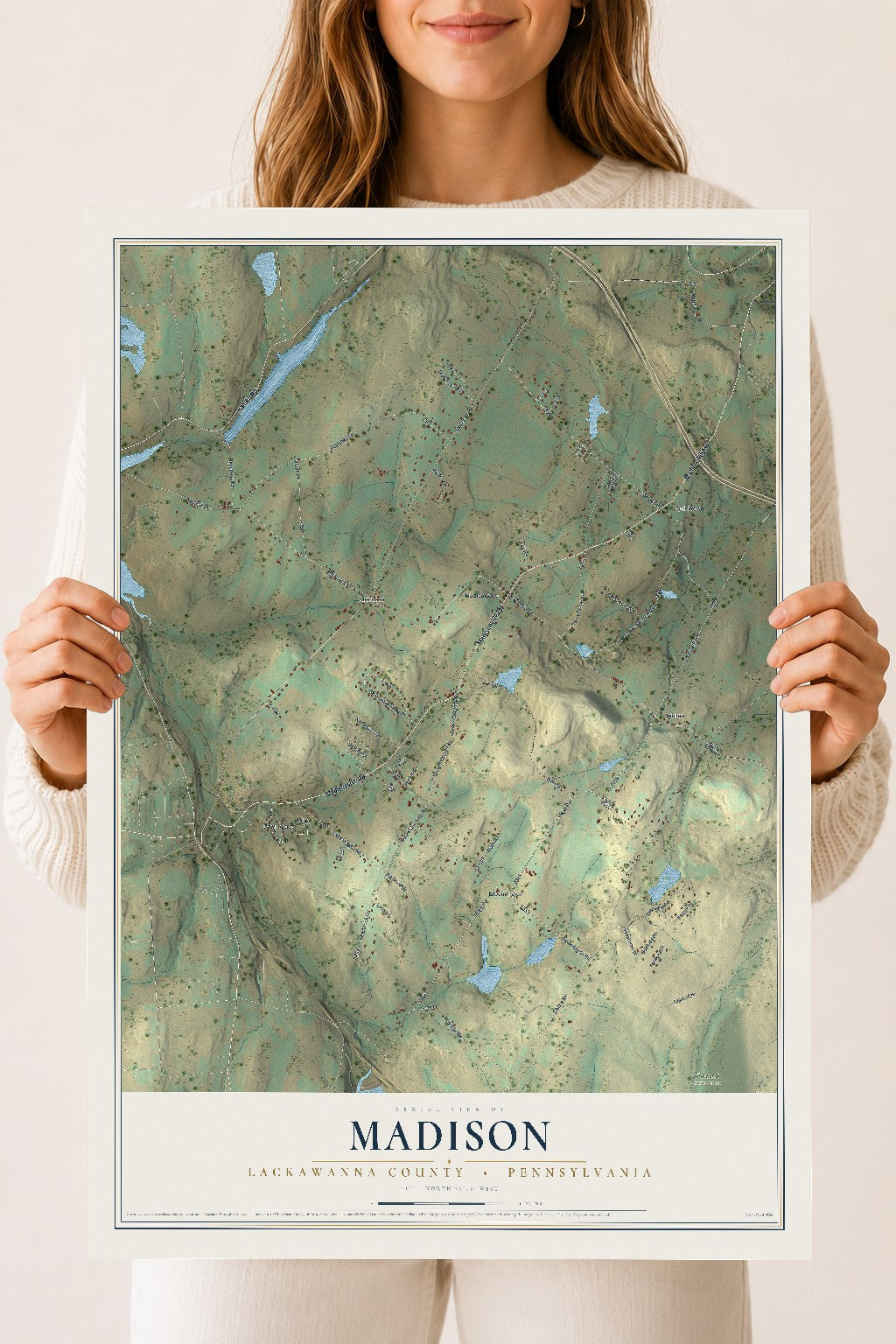 Map of Madison, Lackawanna County, Pennsylvania, 18 x 24 inch unframed archival matte print