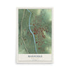 Map of Mansfield, Pennsylvania, 12 x 18 inch unframed archival matte print