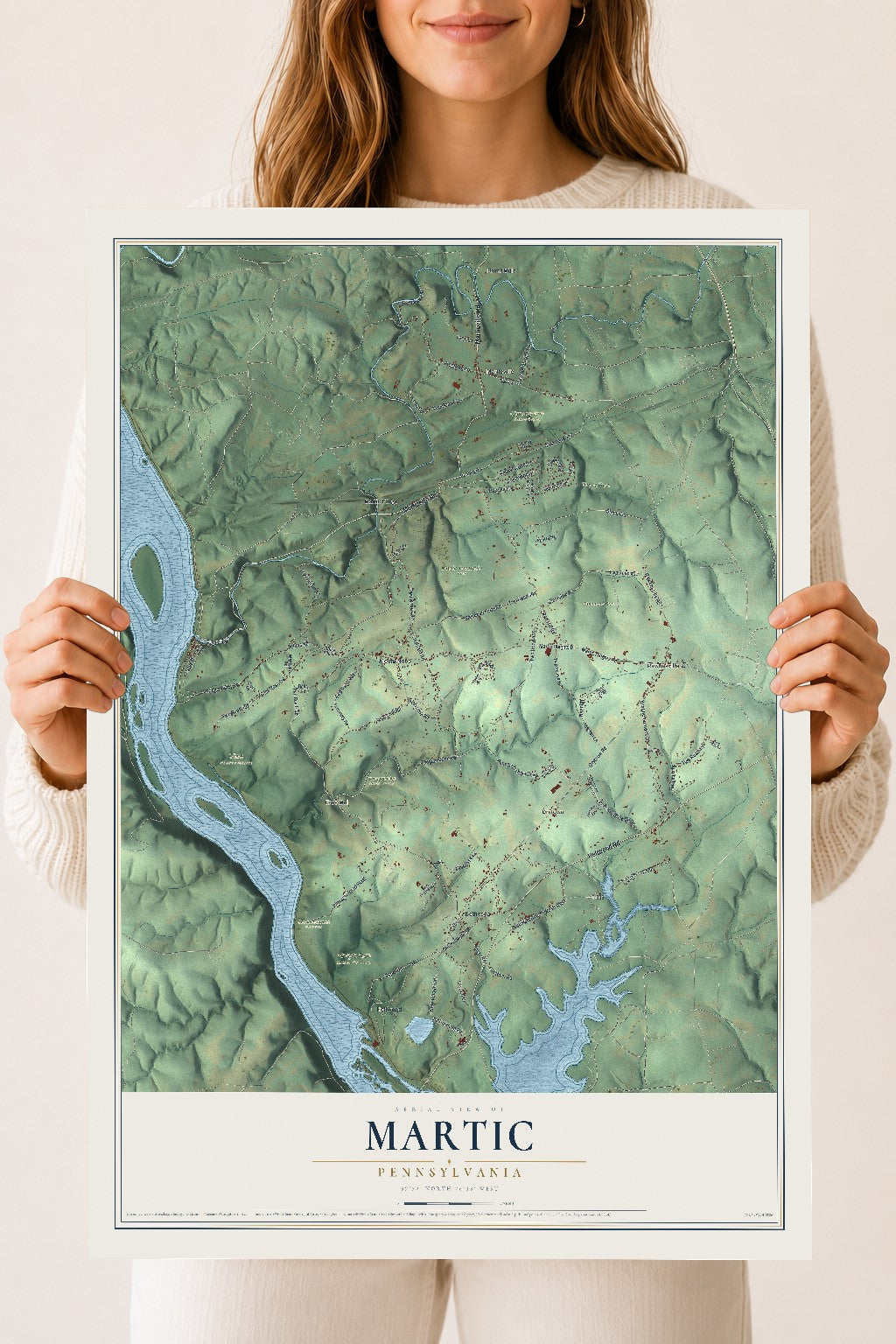 Map of Martic, Pennsylvania, 18 x 24 inch unframed archival matte print