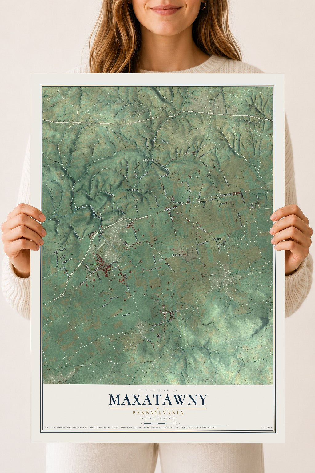 Map of Maxatawny, Pennsylvania, 18 x 24 inch unframed archival matte print