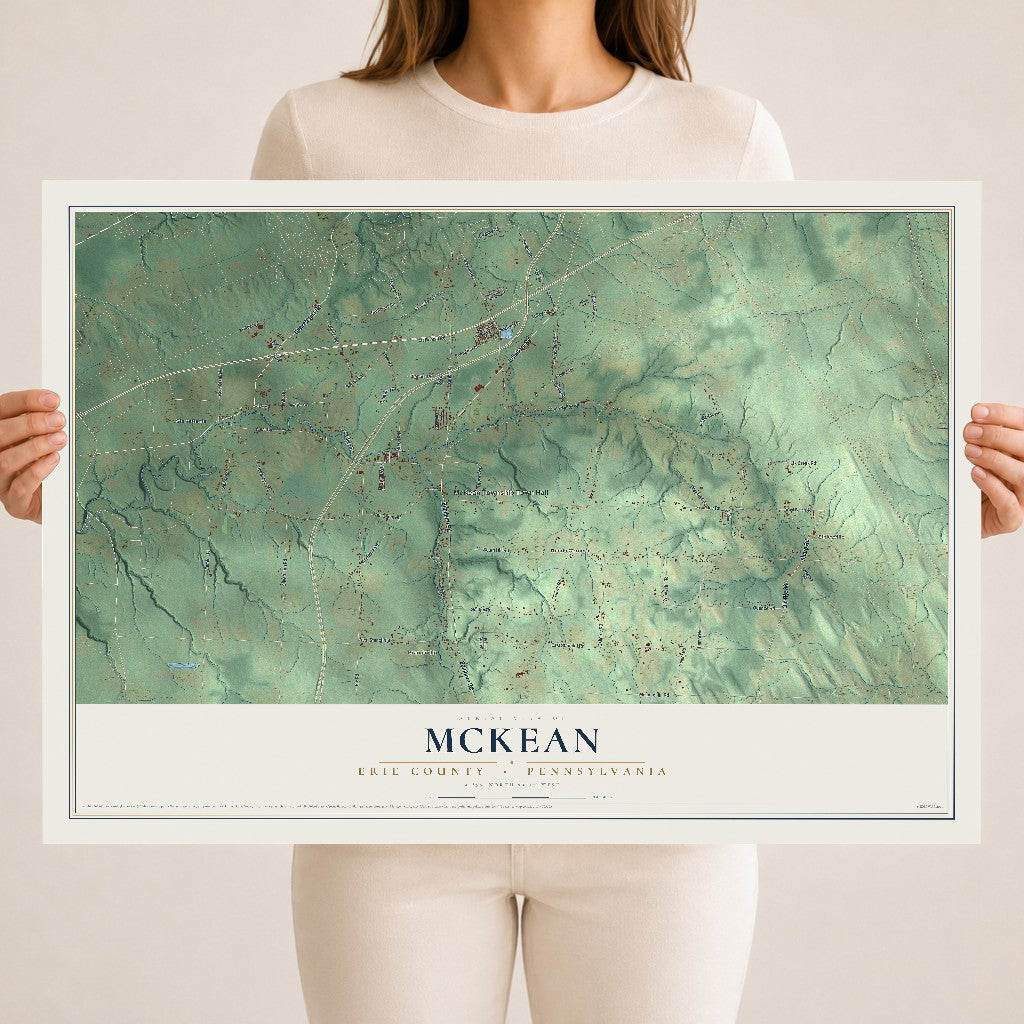 Map of McKean, Erie County, Pennsylvania, 18 x 24 inch unframed archival matte print
