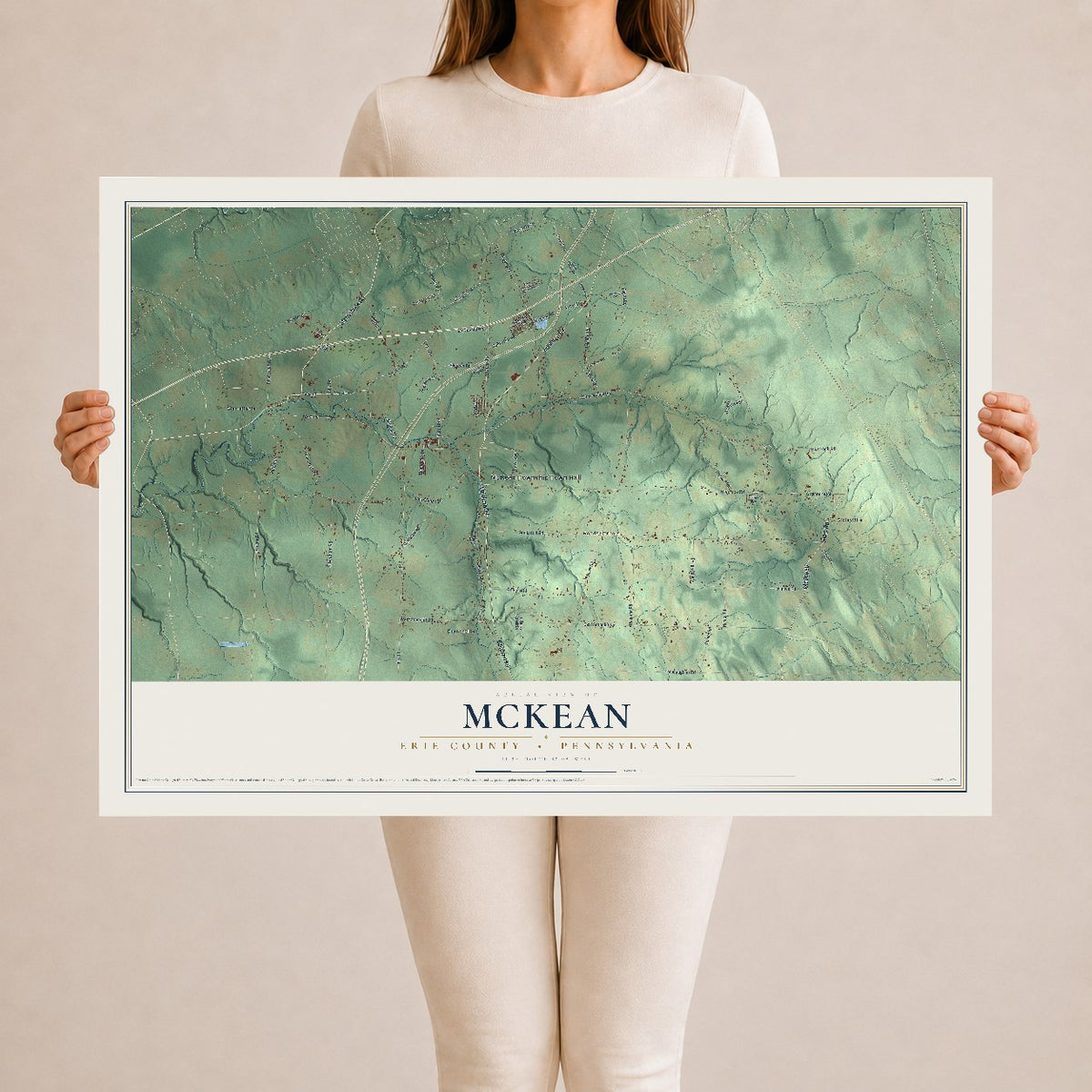 Map of McKean, Erie County, Pennsylvania, 24 x 36 inch unframed archival matte print