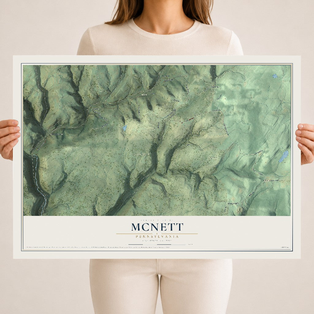 Map of McNett, Pennsylvania, 18 x 24 inch unframed archival matte print