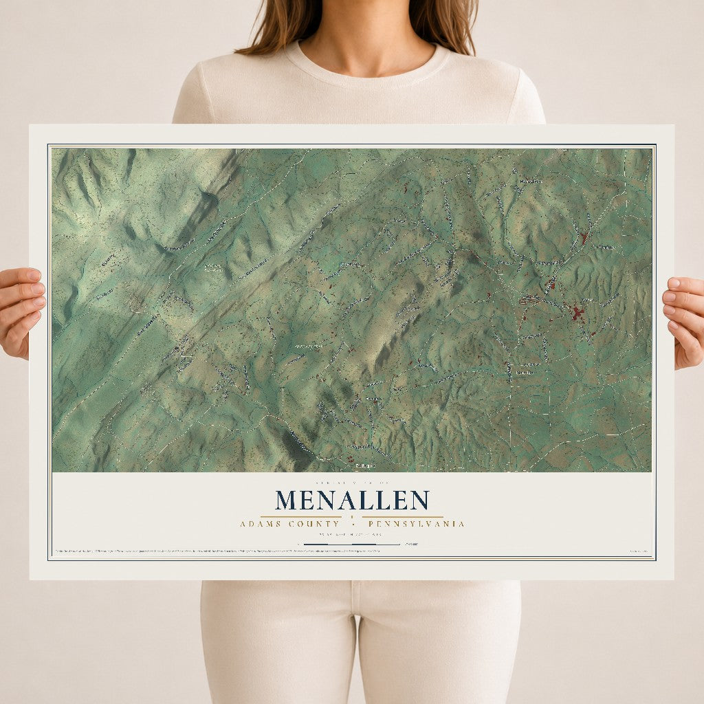 Map of Menallen, Adams County, Pennsylvania, 18 x 24 inch unframed archival matte print