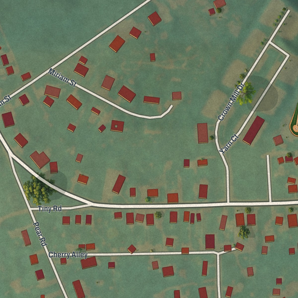 Close-up of the map of Mohrsville, Pennsylvania print showing street and building detail