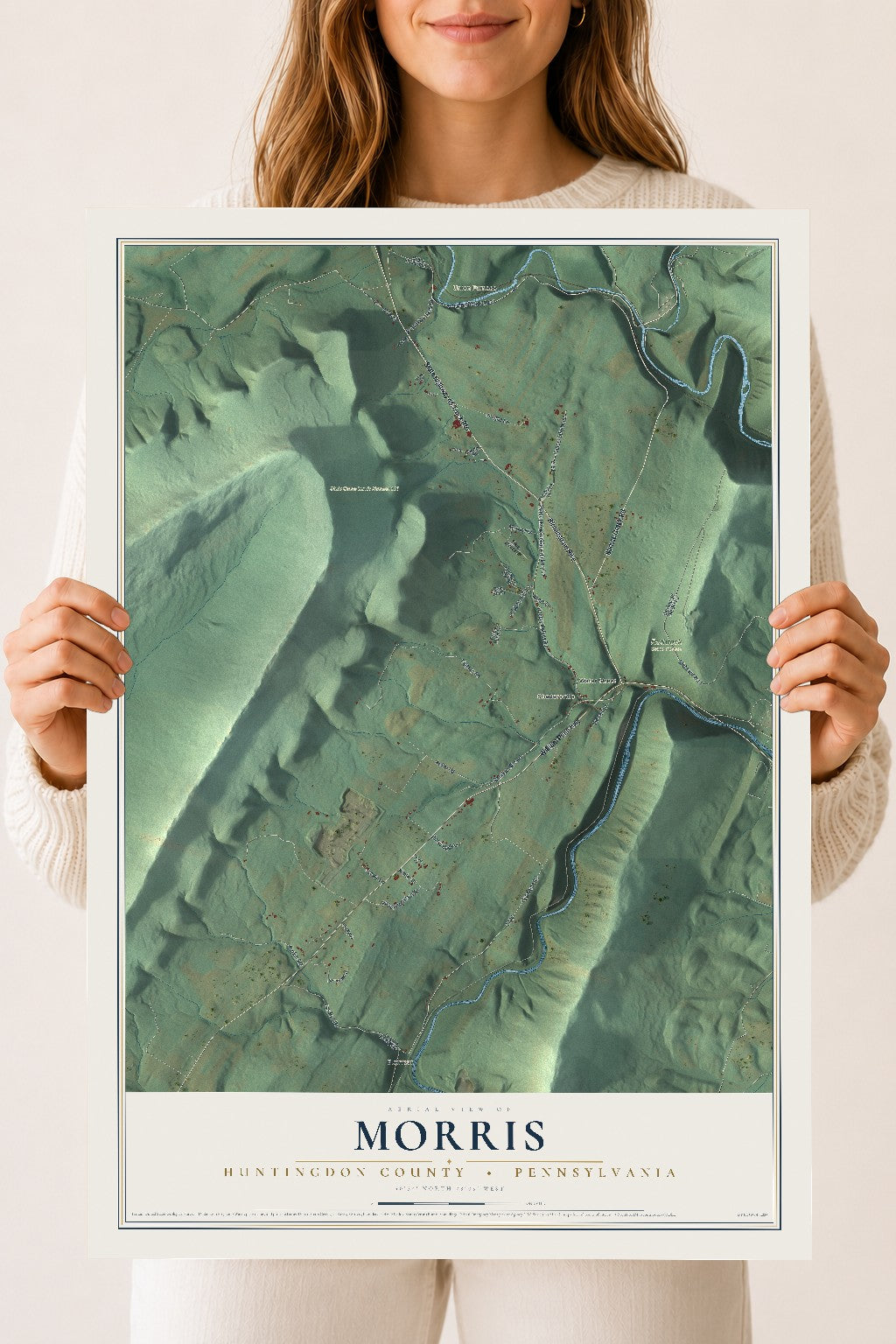 Map of Morris, Huntingdon County, Pennsylvania, 18 x 24 inch unframed archival matte print