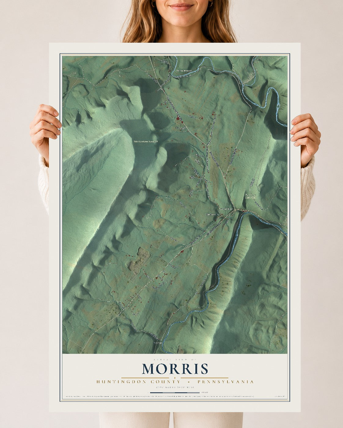 Map of Morris, Huntingdon County, Pennsylvania, 24 x 36 inch unframed archival matte print