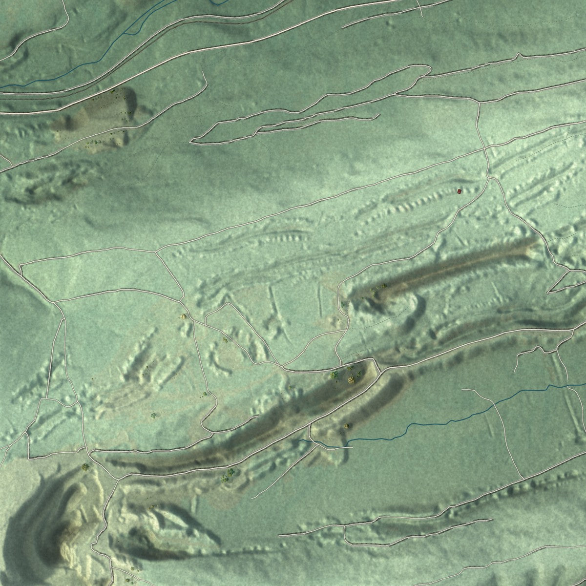 Second close-up of the map of Mount Carmel, Northumberland County, Pennsylvania print showing more streets and buildings