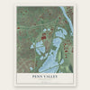 Penn Valley, Pennsylvania map print, the full design