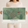 Map of Penn Wynne, Pennsylvania, 12 x 18 inch unframed archival matte print
