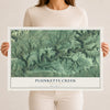 Map of Plunketts Creek, Pennsylvania, 12 x 18 inch unframed archival matte print