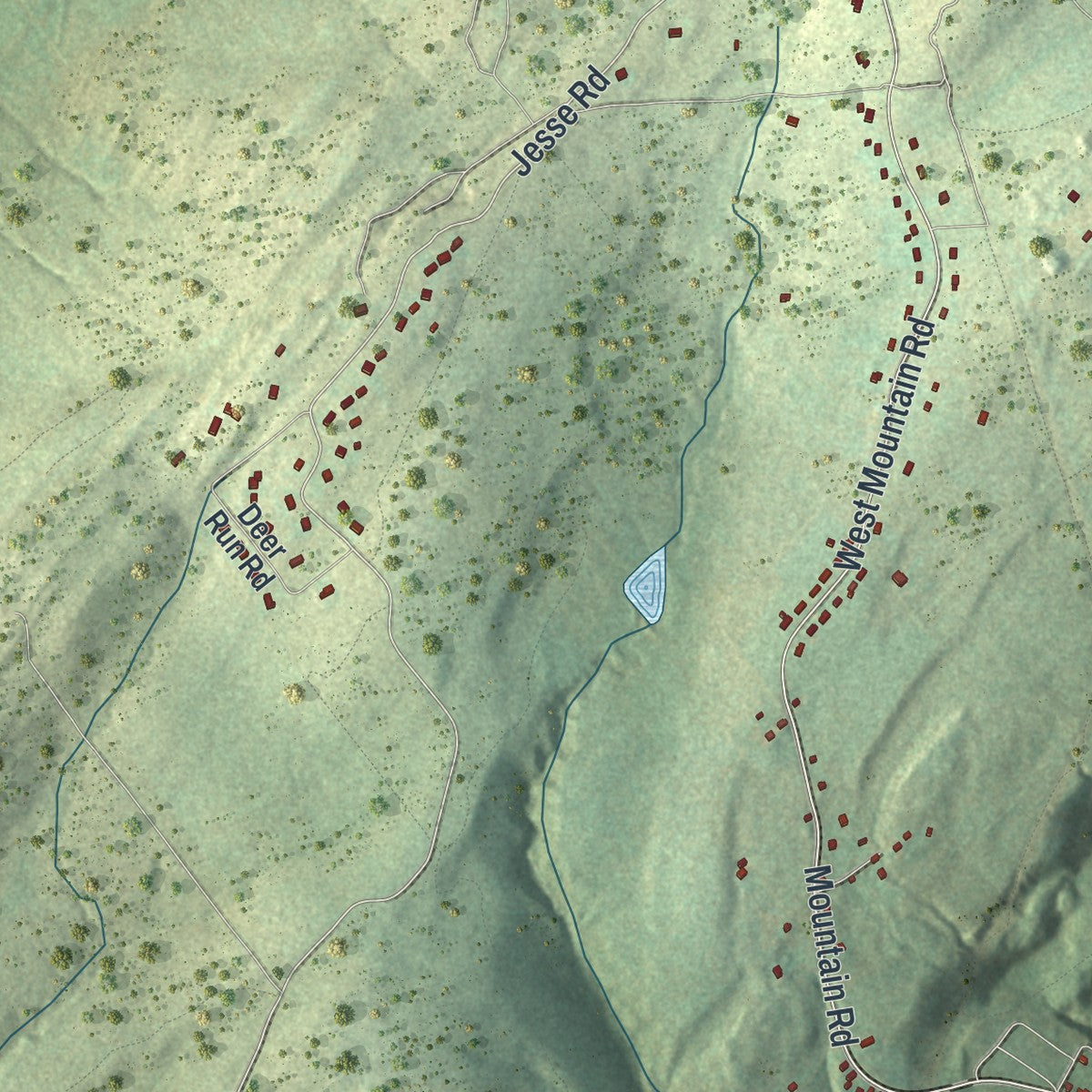 Second close-up of the map of Plymouth, Luzerne County, Pennsylvania print showing more streets and buildings