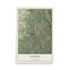 Map of Pocono, Pennsylvania, 12 x 18 inch unframed archival matte print